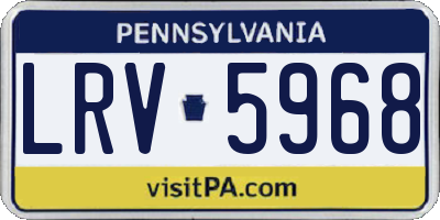 PA license plate LRV5968