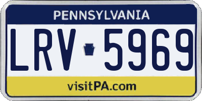 PA license plate LRV5969