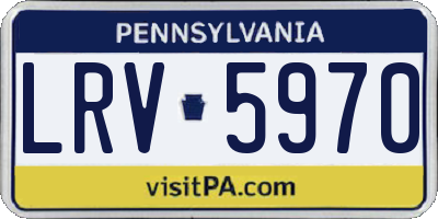 PA license plate LRV5970