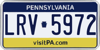 PA license plate LRV5972