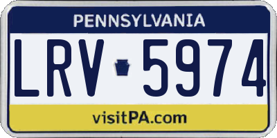 PA license plate LRV5974