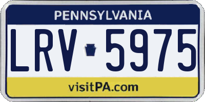 PA license plate LRV5975