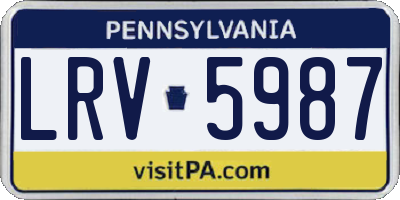 PA license plate LRV5987