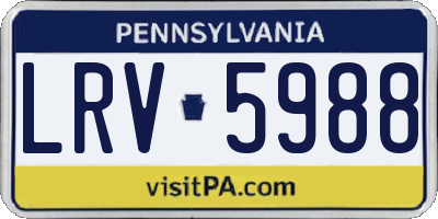 PA license plate LRV5988