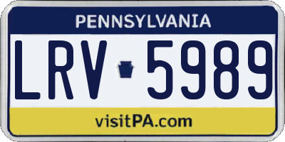PA license plate LRV5989