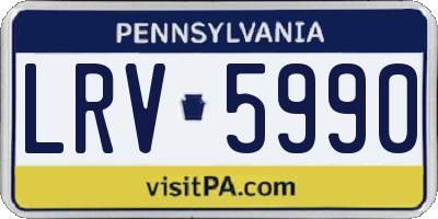 PA license plate LRV5990