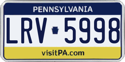 PA license plate LRV5998