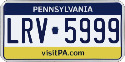 PA license plate LRV5999