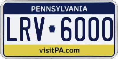 PA license plate LRV6000