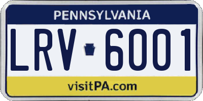 PA license plate LRV6001