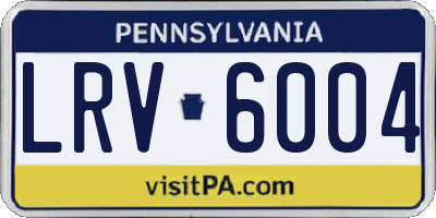 PA license plate LRV6004
