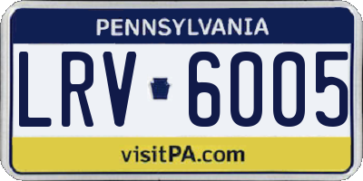 PA license plate LRV6005