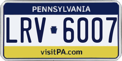 PA license plate LRV6007