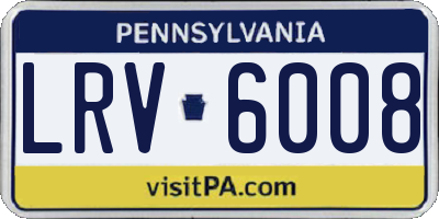 PA license plate LRV6008