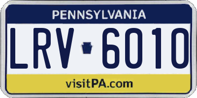 PA license plate LRV6010