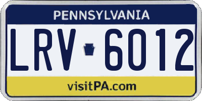 PA license plate LRV6012