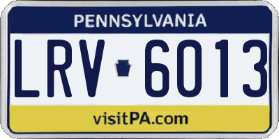 PA license plate LRV6013