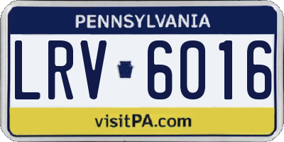 PA license plate LRV6016