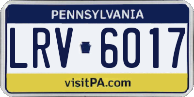 PA license plate LRV6017