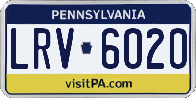 PA license plate LRV6020