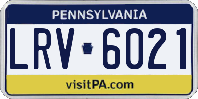 PA license plate LRV6021