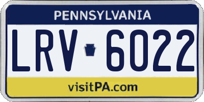 PA license plate LRV6022