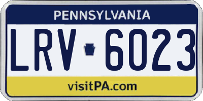 PA license plate LRV6023