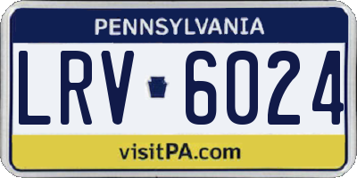 PA license plate LRV6024