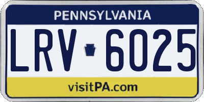PA license plate LRV6025