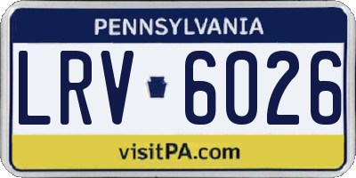 PA license plate LRV6026