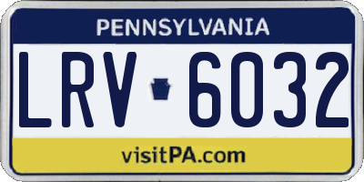 PA license plate LRV6032