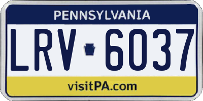 PA license plate LRV6037