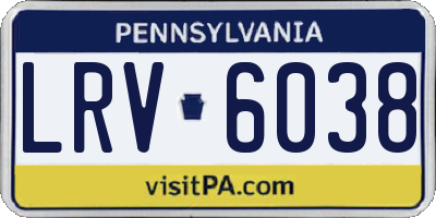 PA license plate LRV6038