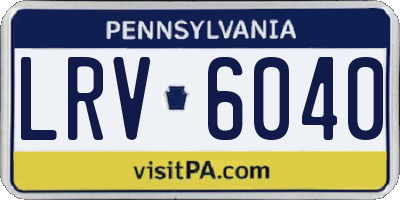PA license plate LRV6040