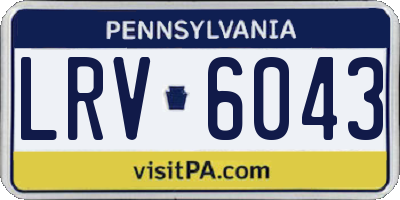 PA license plate LRV6043