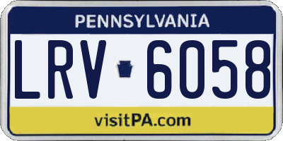 PA license plate LRV6058