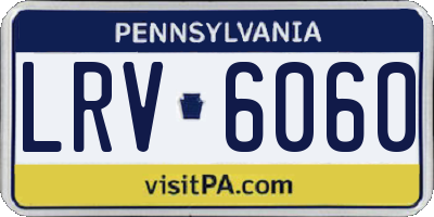 PA license plate LRV6060