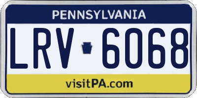 PA license plate LRV6068