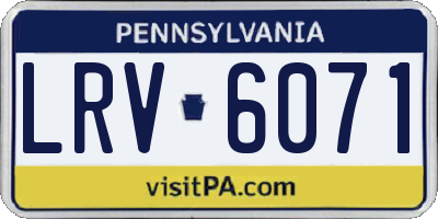PA license plate LRV6071