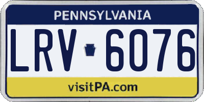 PA license plate LRV6076
