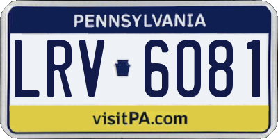 PA license plate LRV6081