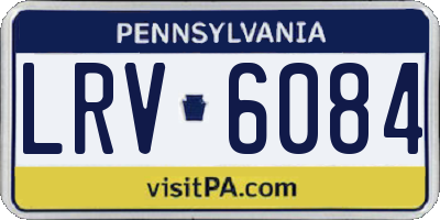 PA license plate LRV6084