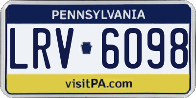 PA license plate LRV6098