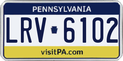 PA license plate LRV6102