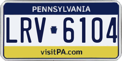 PA license plate LRV6104