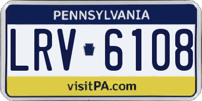 PA license plate LRV6108