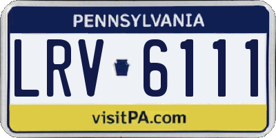 PA license plate LRV6111