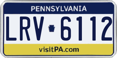 PA license plate LRV6112
