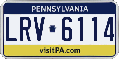 PA license plate LRV6114