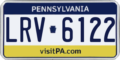 PA license plate LRV6122